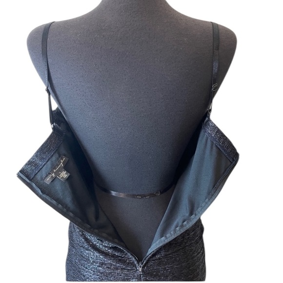 City Triangles Ruched Women's Dress Size Large Y2k 2000 Metallic Shimmer Blue - Picture 9 of 14